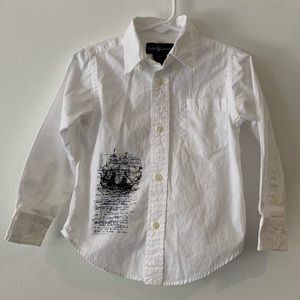 Ralph Lauren White Button Down Shirt Size 2T